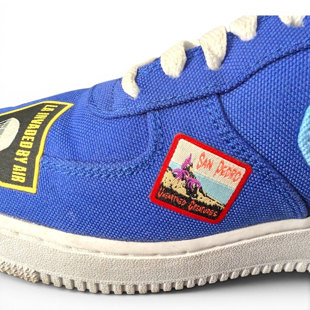 Nike Air Force One 07 LA Dodgers Lakers Patchwork Special Release Blue Women 9.5 - Picture 10 of 12